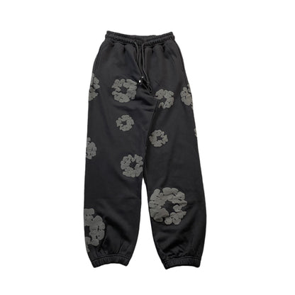 DENIM TEARS COTTON WREATH SWEATPANTS MONOCHROME BLACK