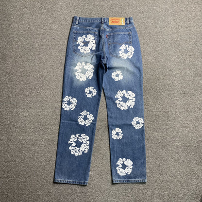DENIM TEARS x LEVI'S COTTON WREATH JEANS BLUE