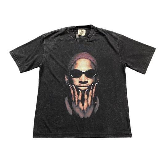 DENNIS RODMAN VINTAGE GRAPHIC TEE DARK GREY