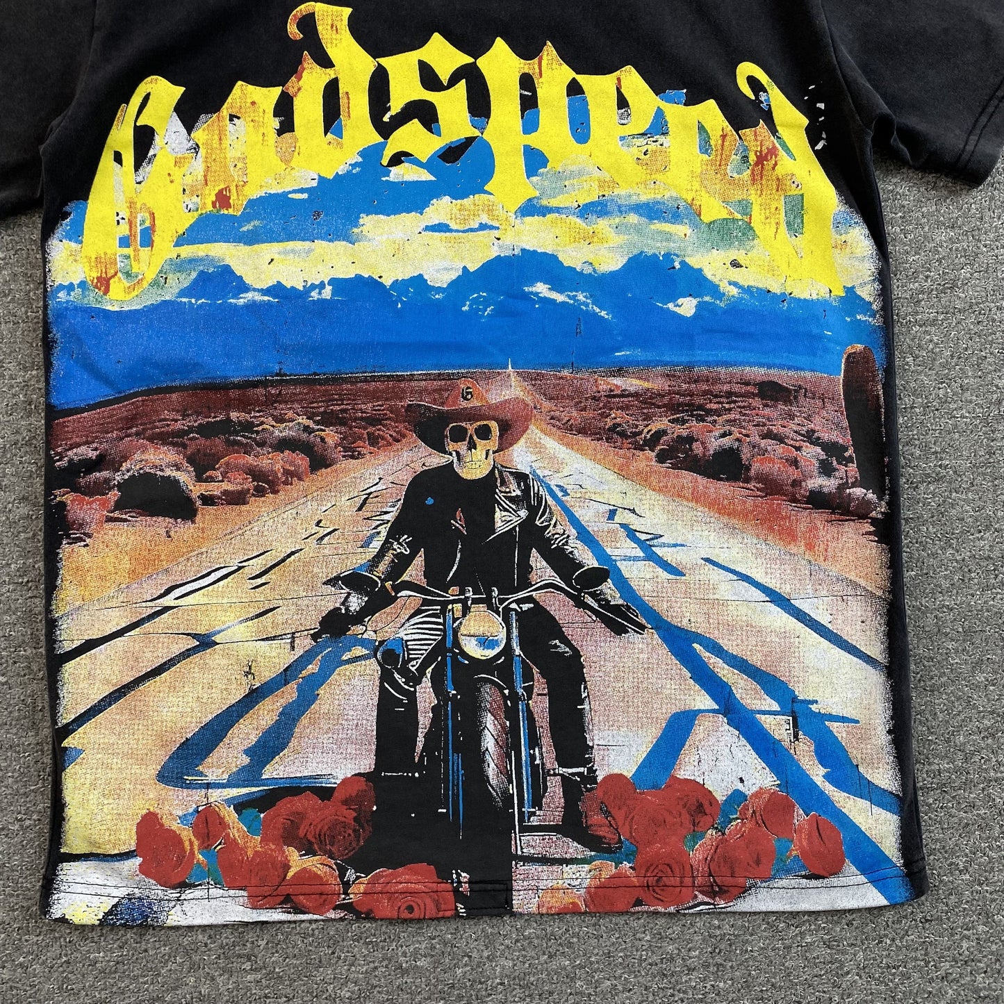 GODSPEED LONG LONELY ROAD T-SHIRT BLACK