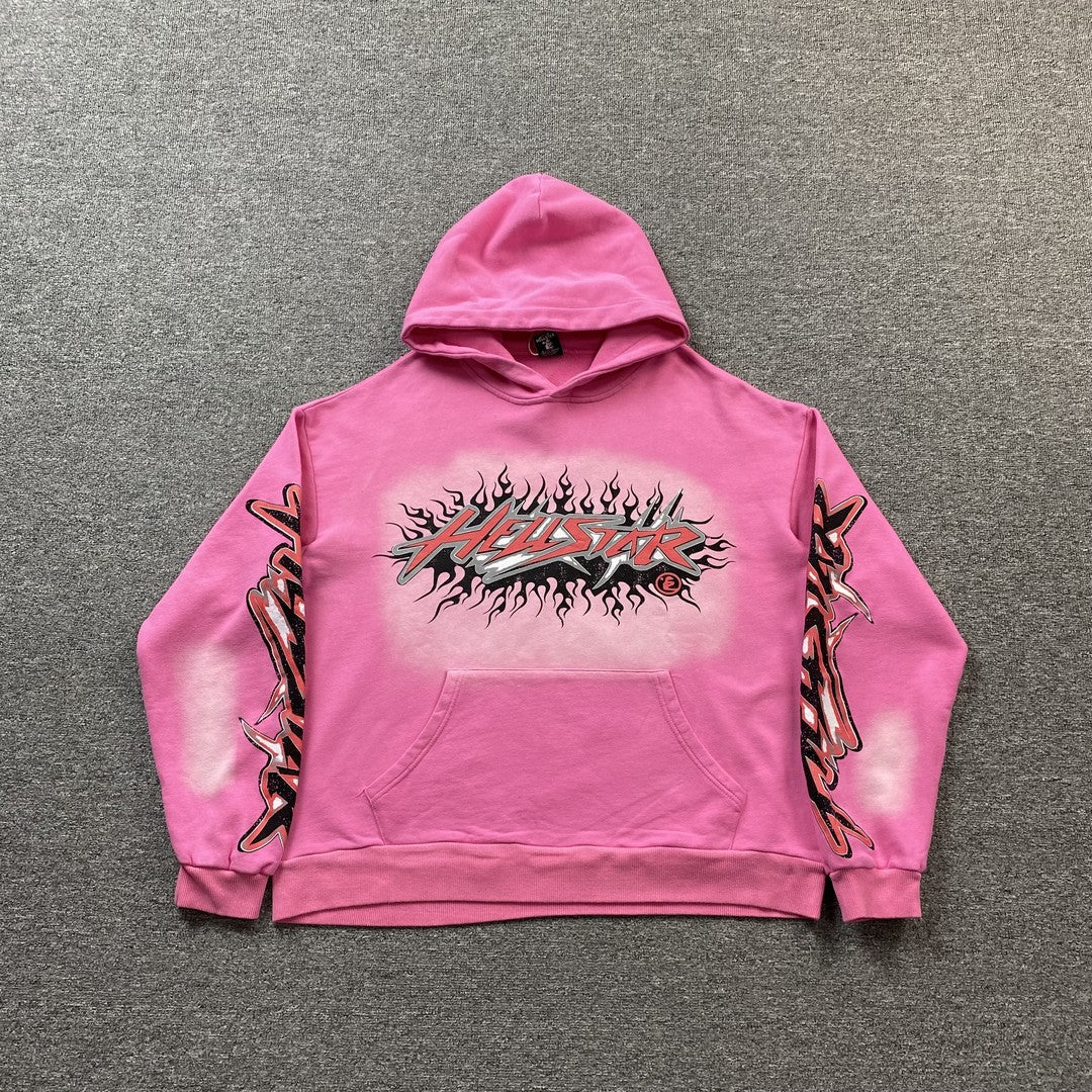 HELLSTAR BRAINWASHED WITHOUT BRAIN HOODIE PINK