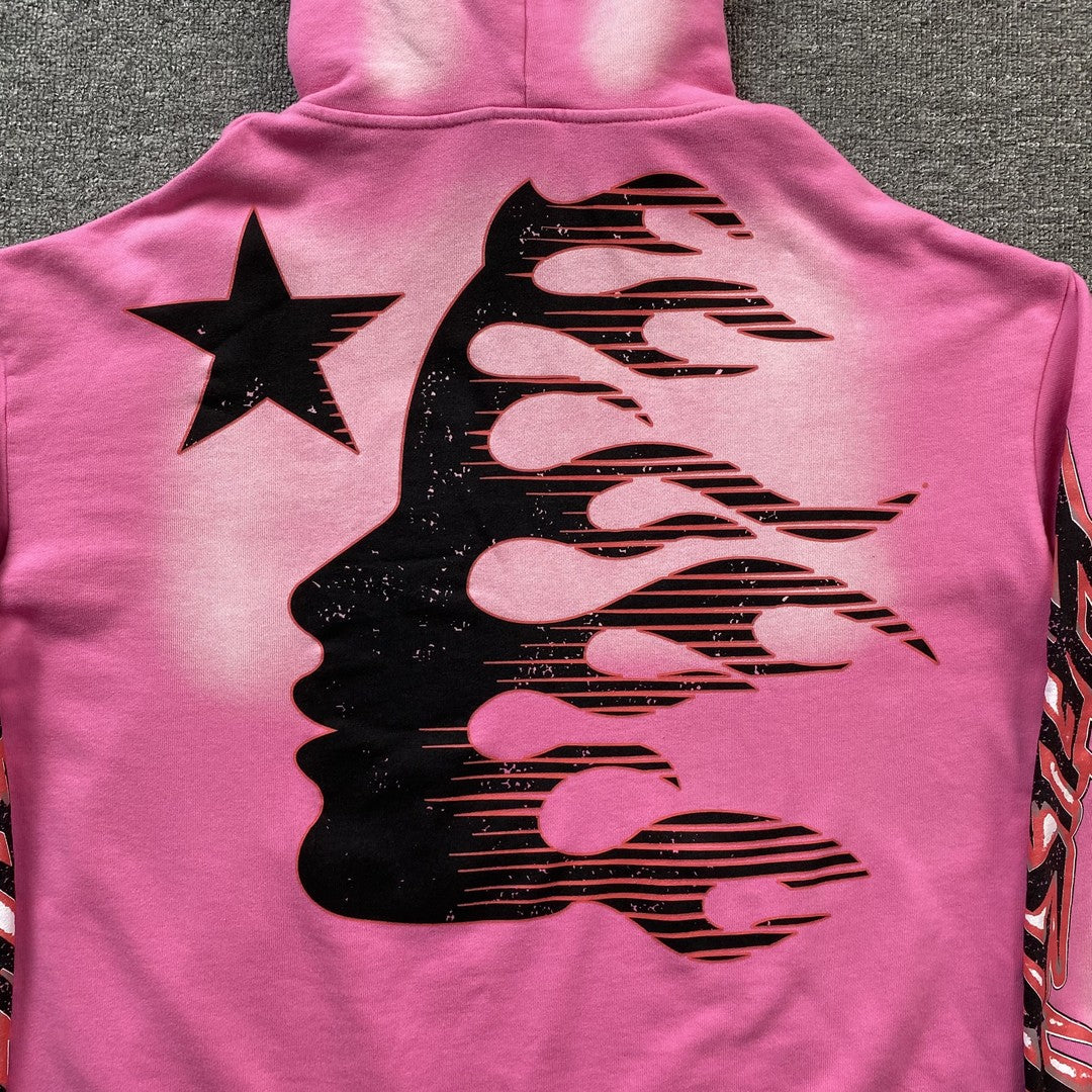 HELLSTAR BRAINWASHED WITHOUT BRAIN HOODIE PINK