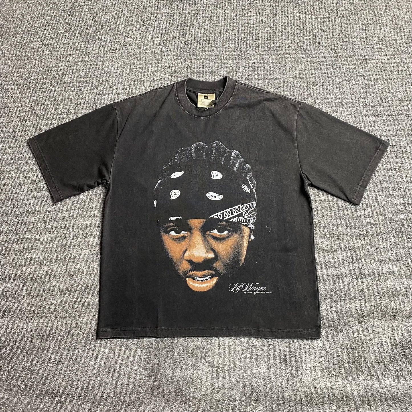 LIL WAYNE VINTAGE GRAPHIC TEE DARK GREY