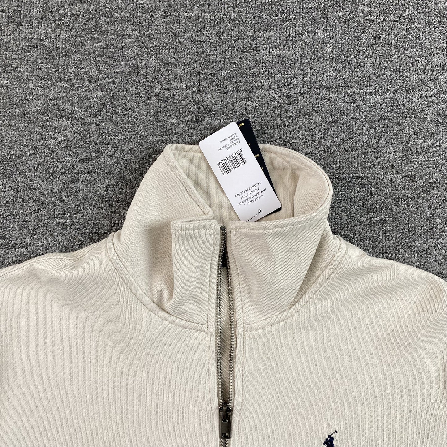 POLO RALPH LAUREN QUARTER ZIP SWEATSHIRT WHITE