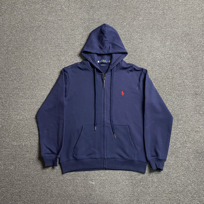 POLO RALPH LAUREN ZIP UP HOODIE NAVY