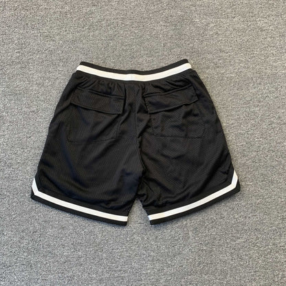 RHUDE COURT LOGO SHORTS BLACK/WHITE
