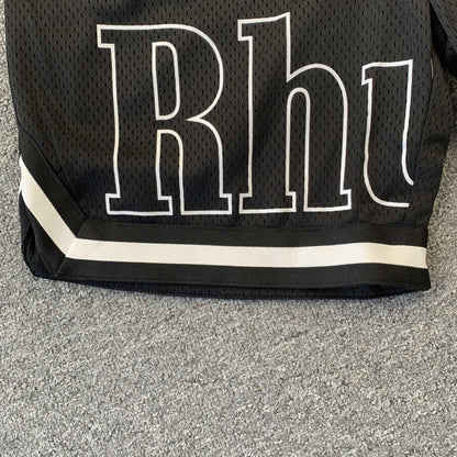 RHUDE COURT LOGO SHORTS BLACK/WHITE