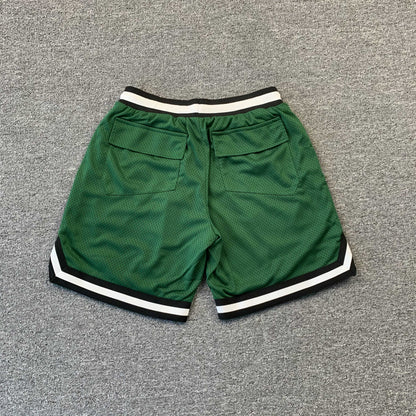 RHUDE COURT LOGO SHORTS GREEN
