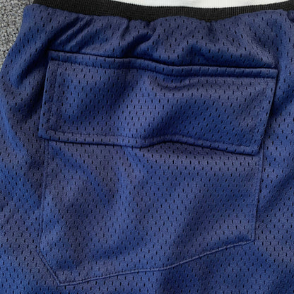 RHUDE COURT LOGO SHORTS NAVY