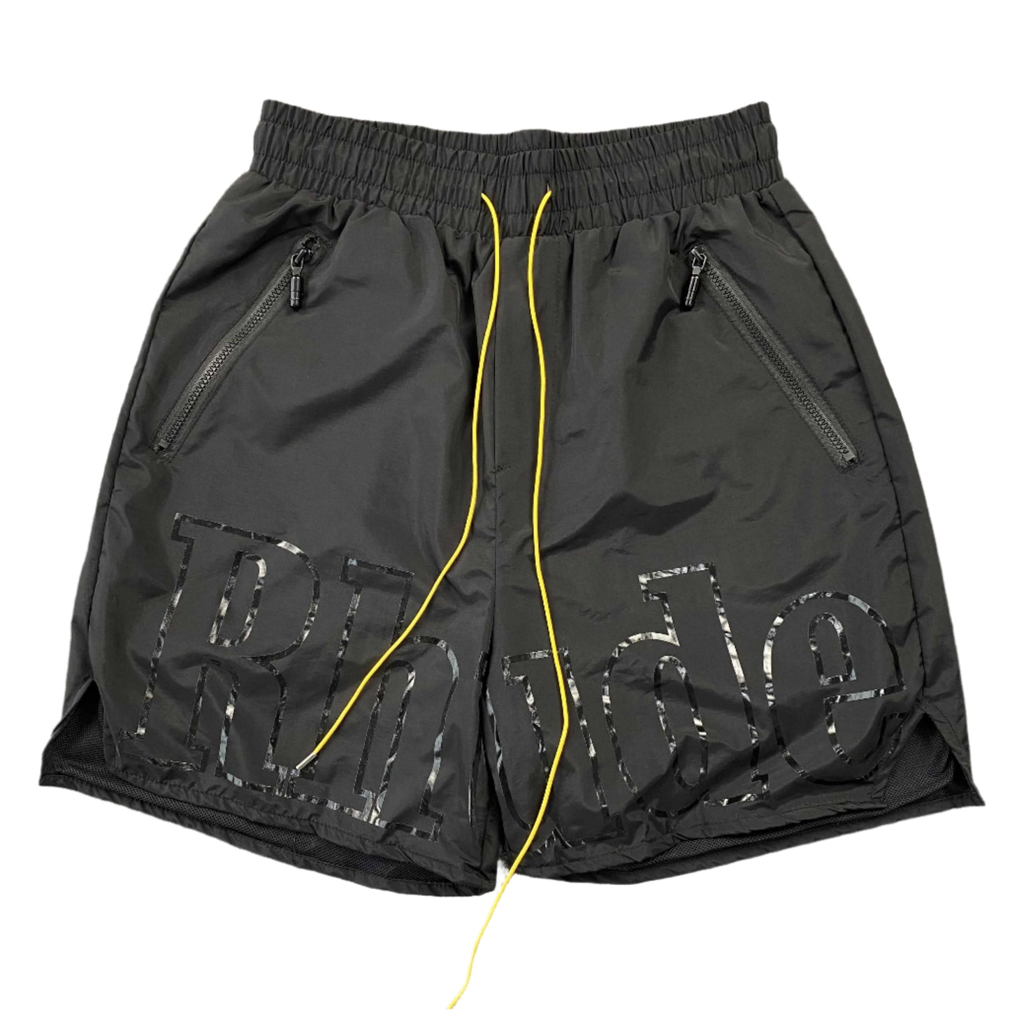 RHUDE RH LOGO SHORTS BLACK ON BLACK