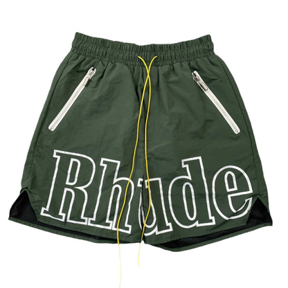 RHUDE RH LOGO SHORTS GREEN