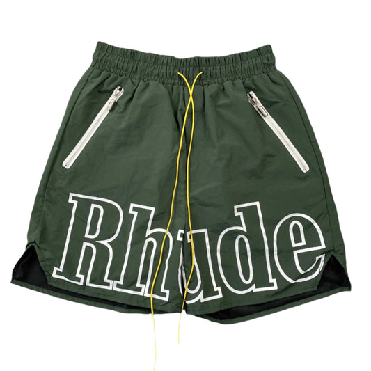 RHUDE RH LOGO SHORTS GREEN