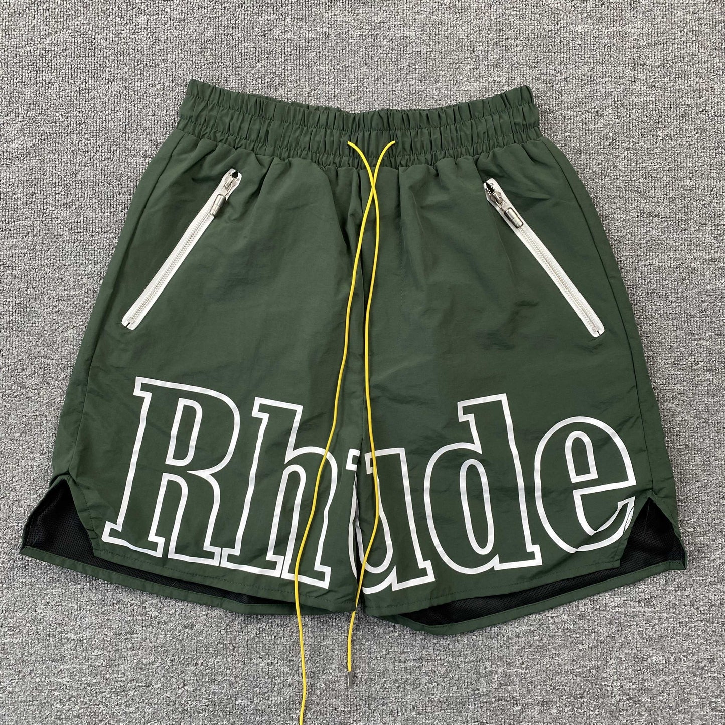 RHUDE RH LOGO SHORTS GREEN