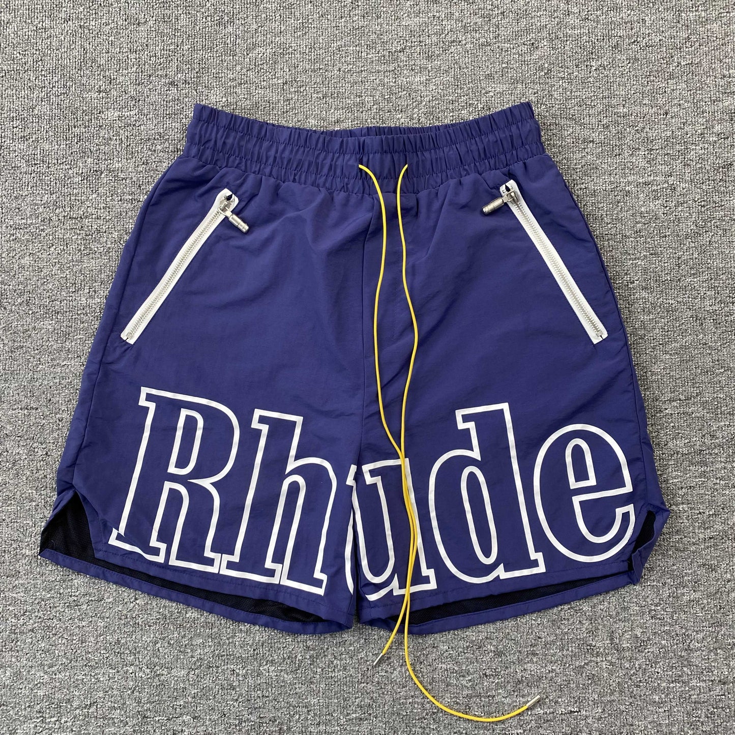 RHUDE RH LOGO SHORTS NAVY