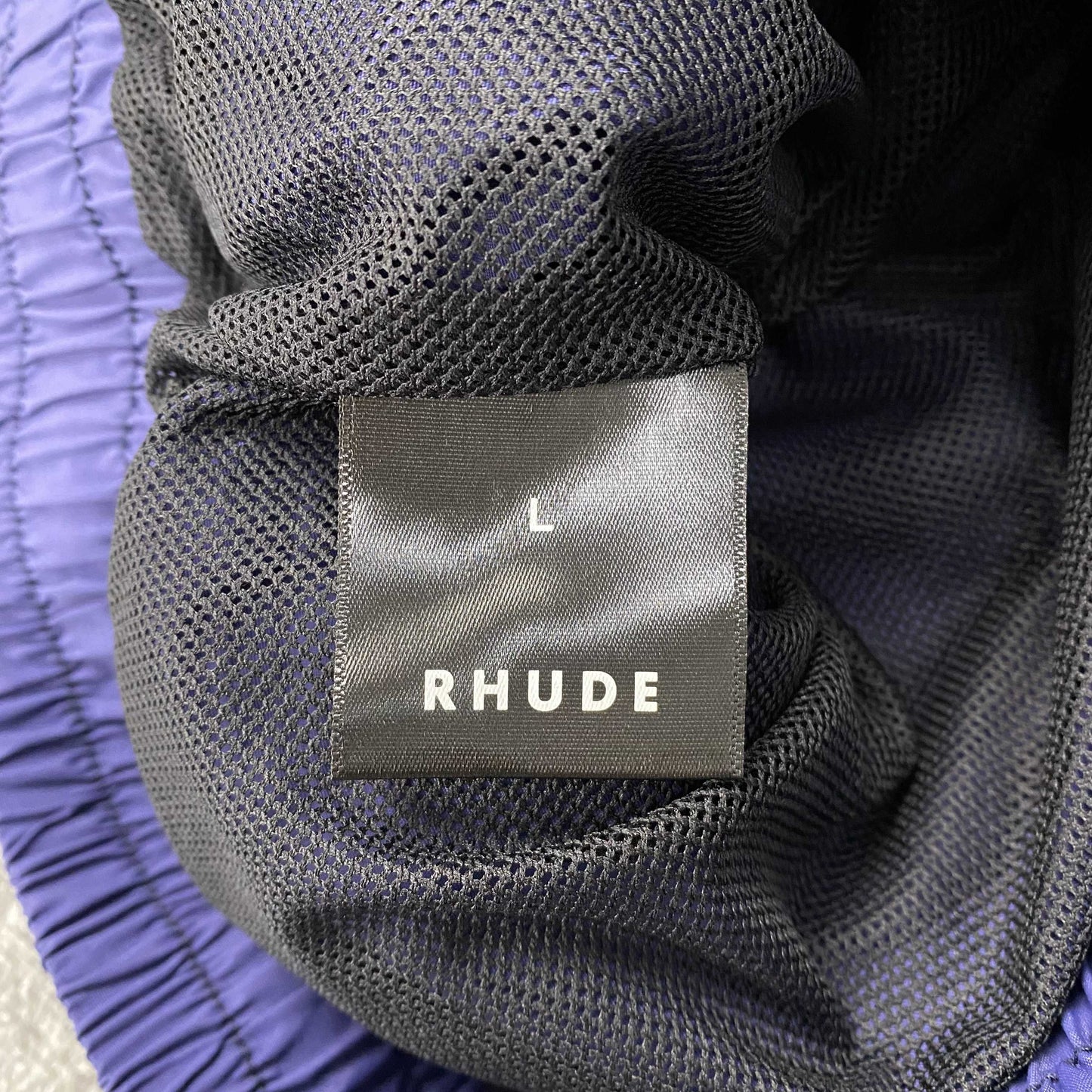 RHUDE RH LOGO SHORTS NAVY