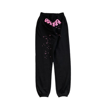 SP5DER ANGEL NUMBER SWEATPANTS BLACK