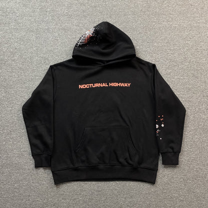 SP5DER NOCTURNAL HIGHWAY HOODIE BLACK