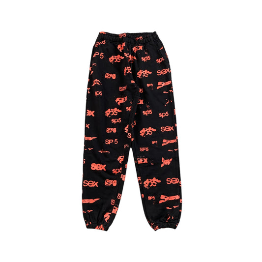 SP5DER SEX AOP SWEATPANTS BLACK