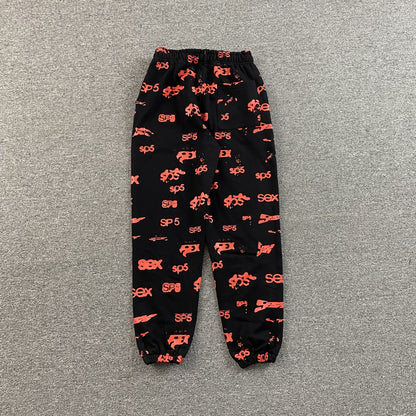 SP5DER SEX AOP SWEATPANTS BLACK