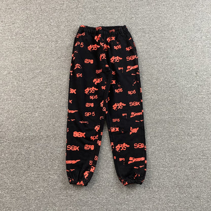 SP5DER SEX AOP SWEATPANTS BLACK