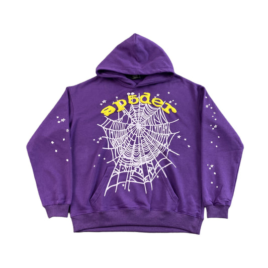 SP5DER STAR OG WEB V2 HOODIE PURPLE