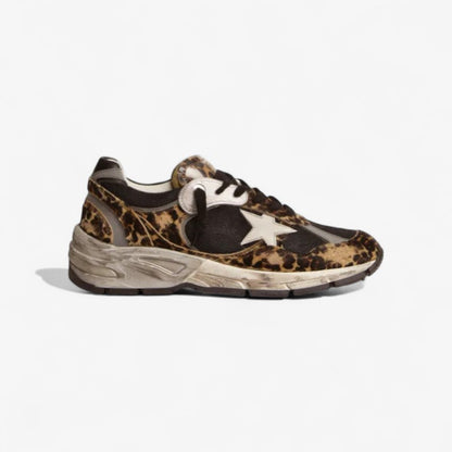 Dad-Star sneakers in leopard-print pony skin with white leather star