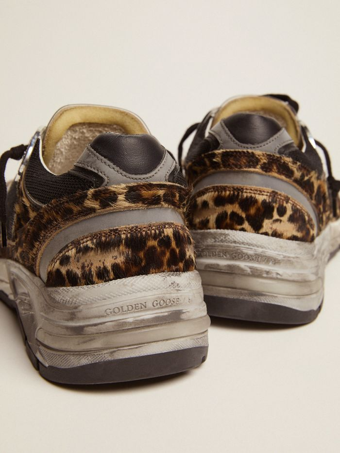 Dad-Star sneakers in leopard-print pony skin with white leather star