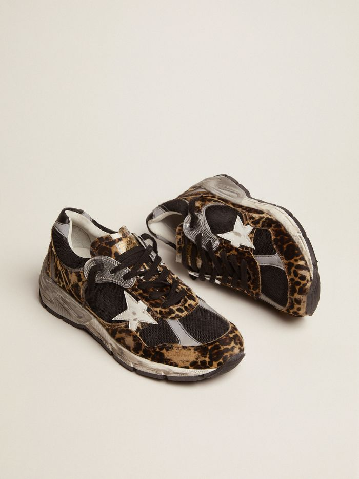 Dad-Star sneakers in leopard-print pony skin with white leather star
