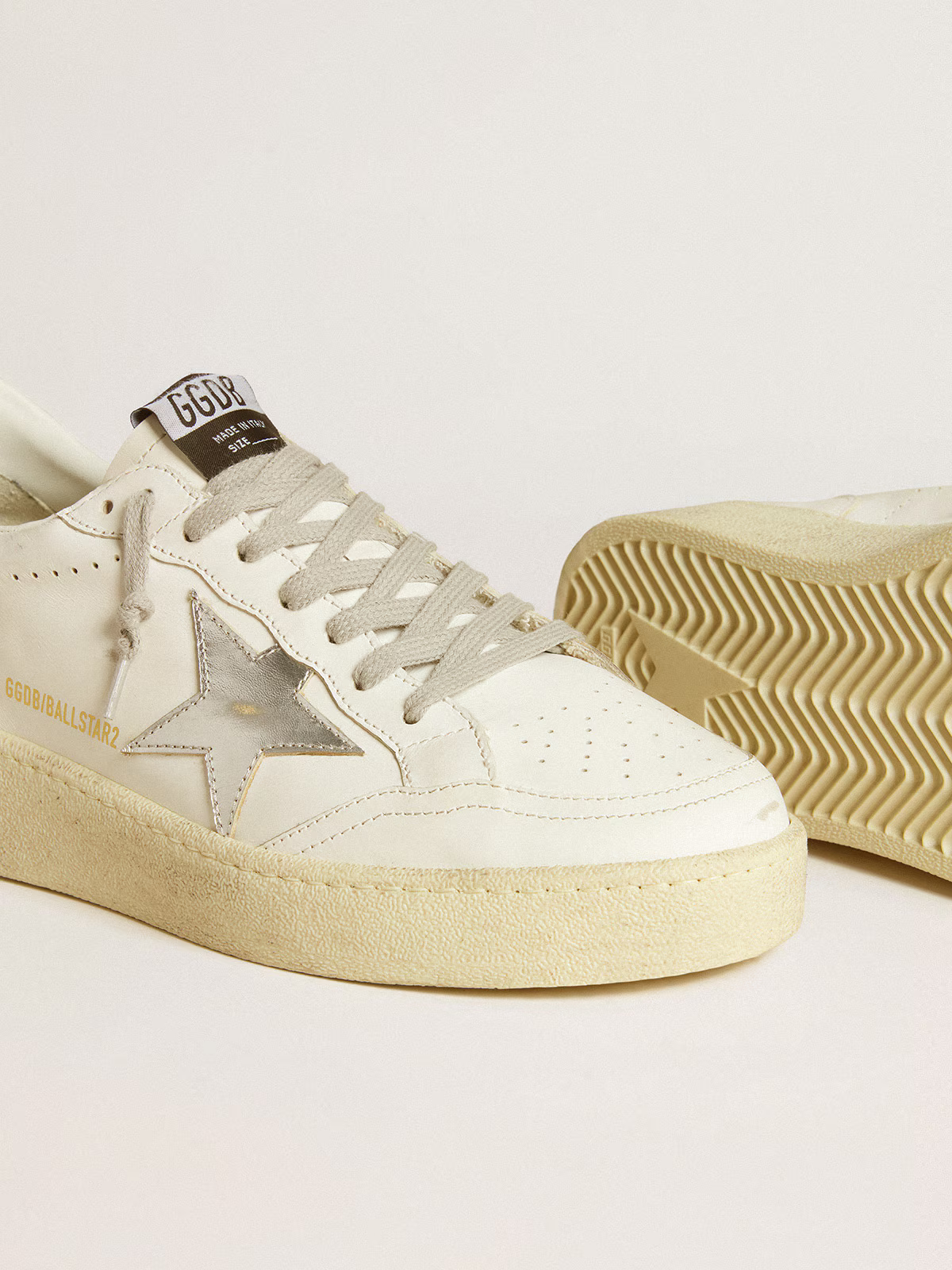 Golden Goose Ball Star 2 Sneaker – White/Silver Glitter