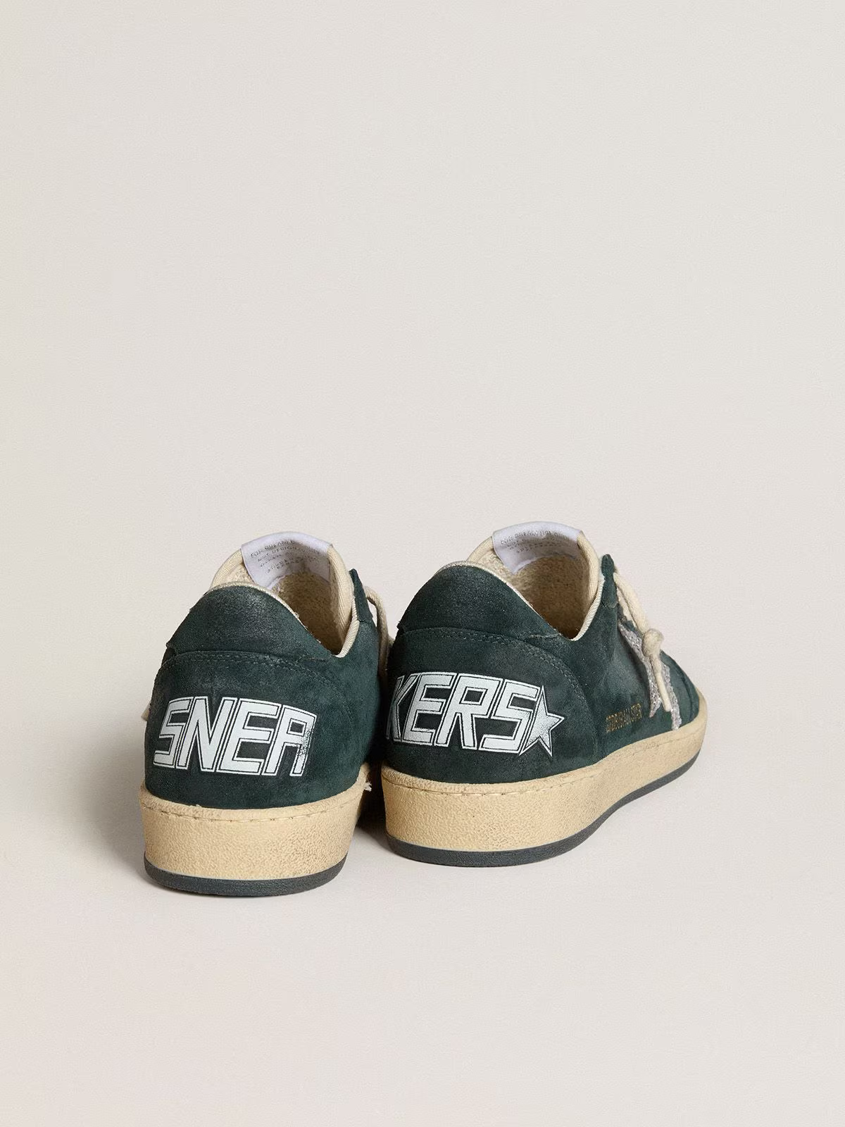 Golden Goose Ball Star – Glitter Star on Green Suede