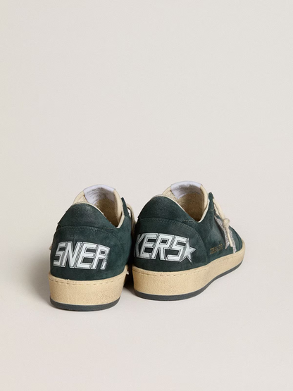 Golden Goose Ball Star – Glitter Star on Green Suede