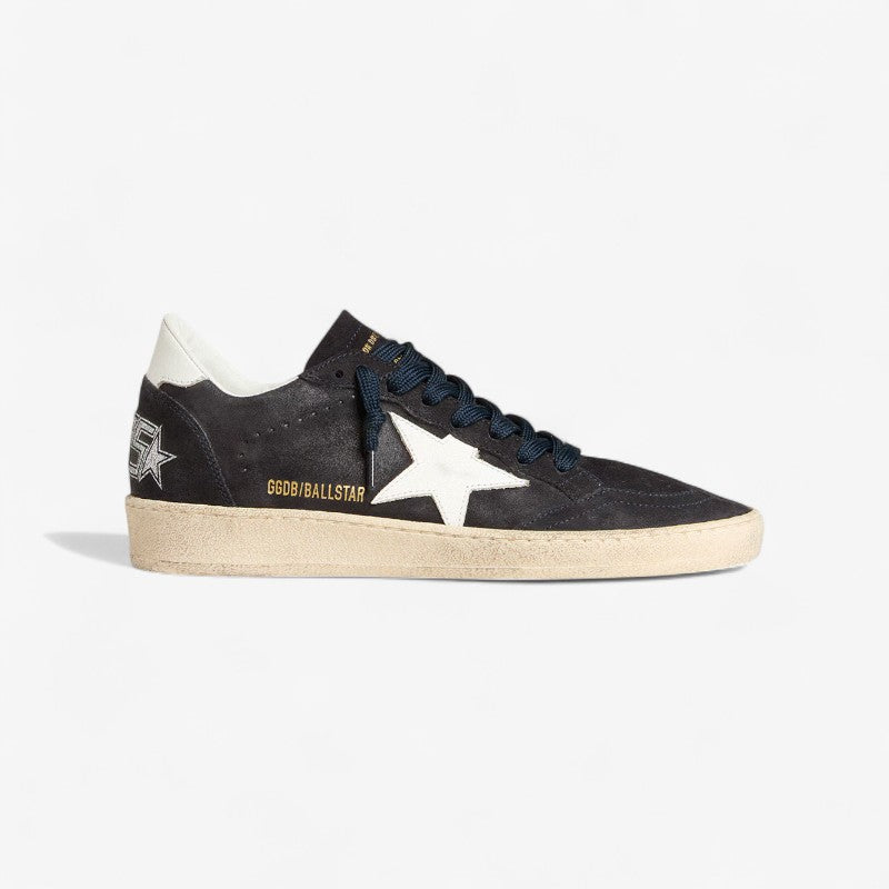 Golden Goose Ball Star – Navy Suede with White Star