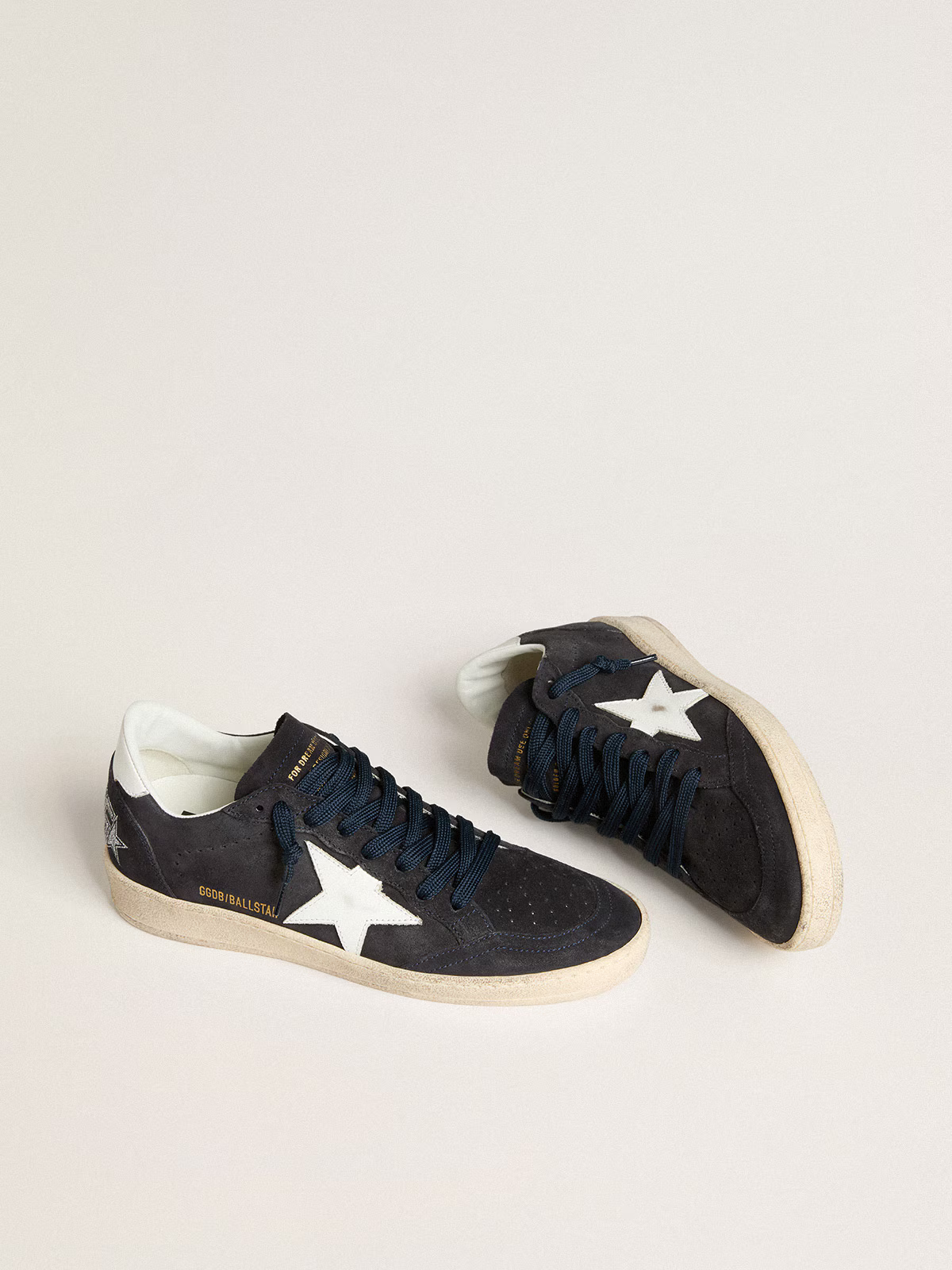 Golden Goose Ball Star – Navy Suede with White Star