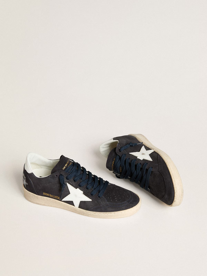 Golden Goose Ball Star – Navy Suede with White Star
