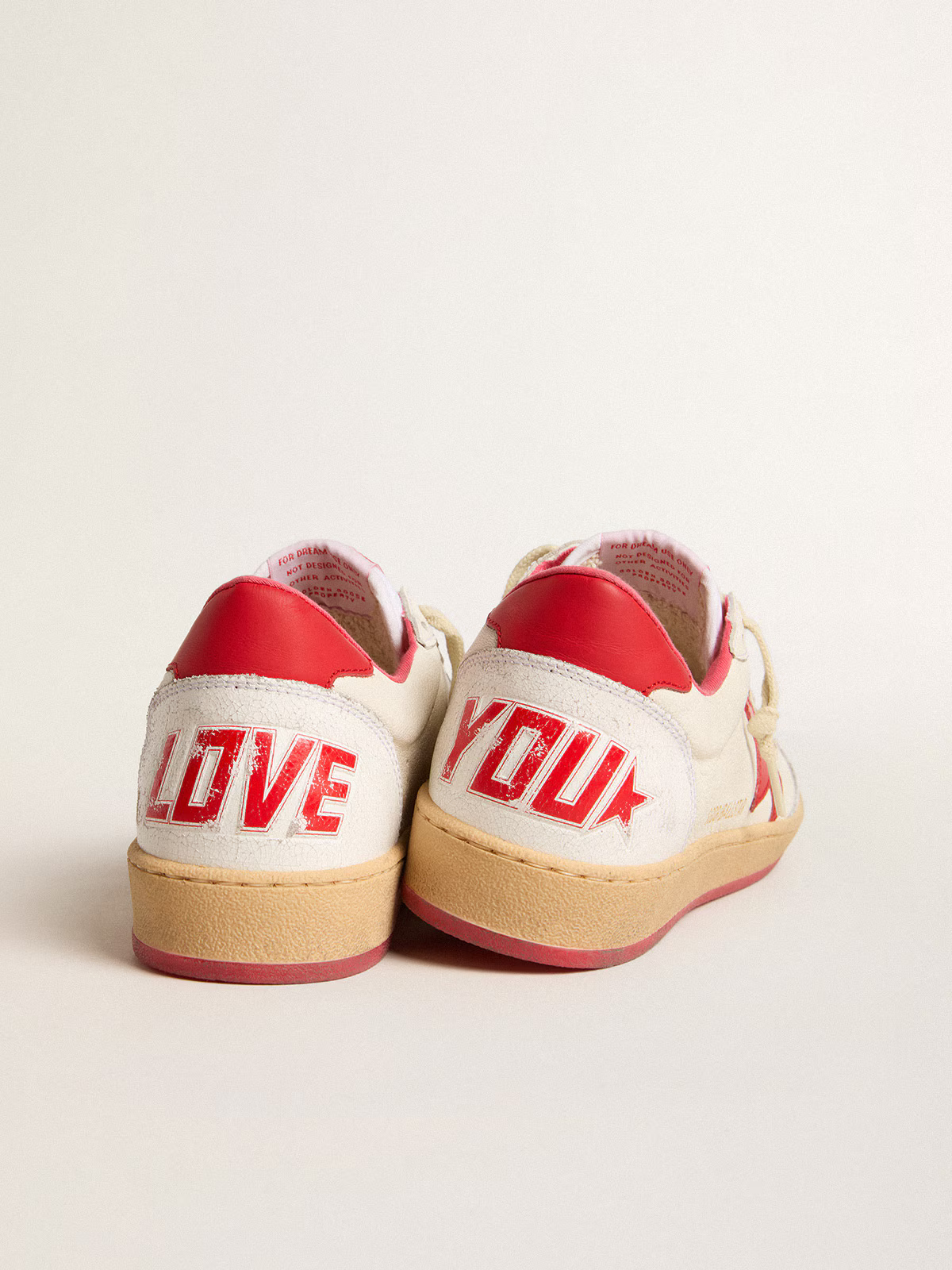 Golden Goose Ball Star Sneaker – Cream & Red