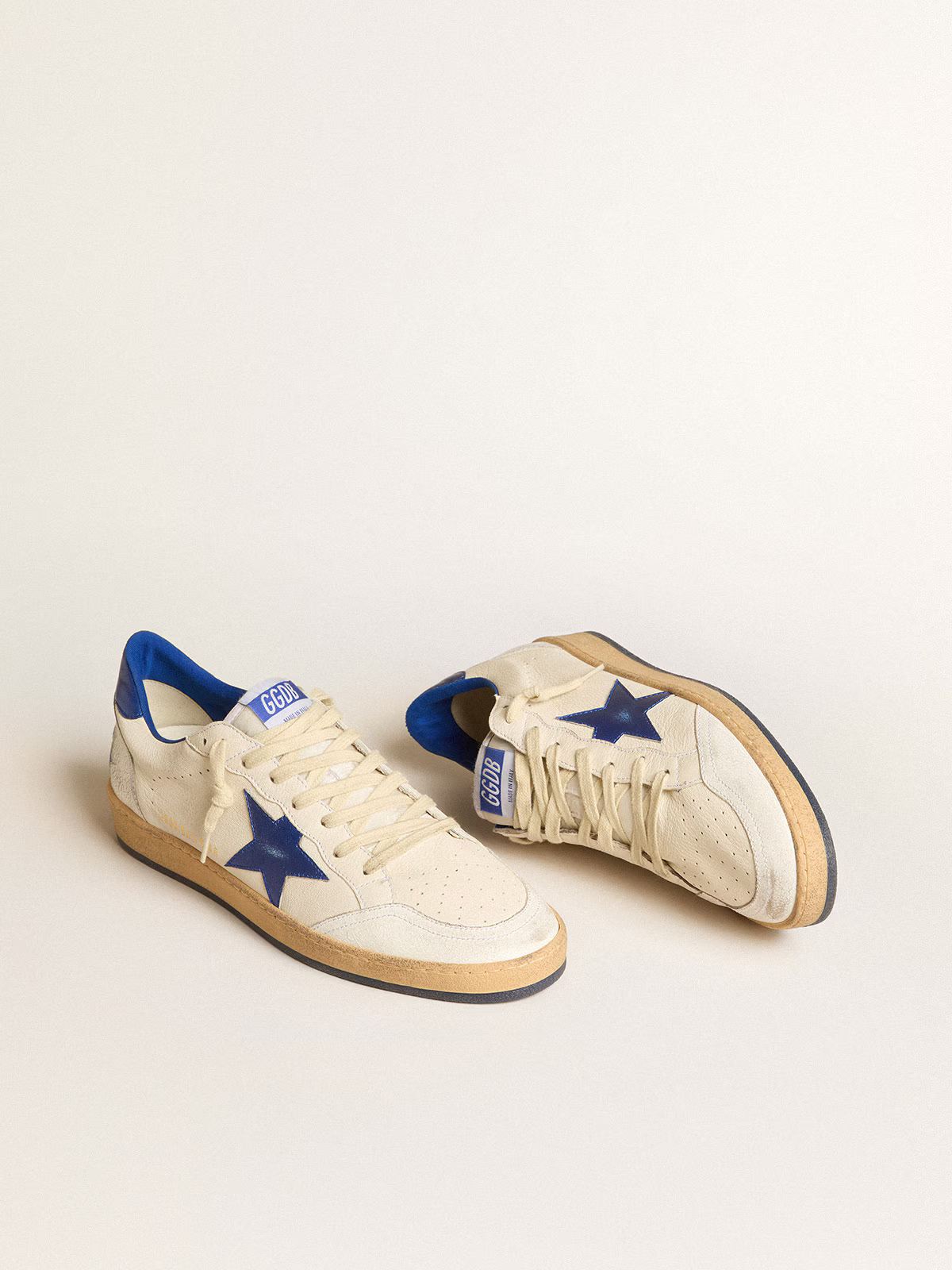 Golden Goose Ball Star Sneaker – Cream & Royal Blue
