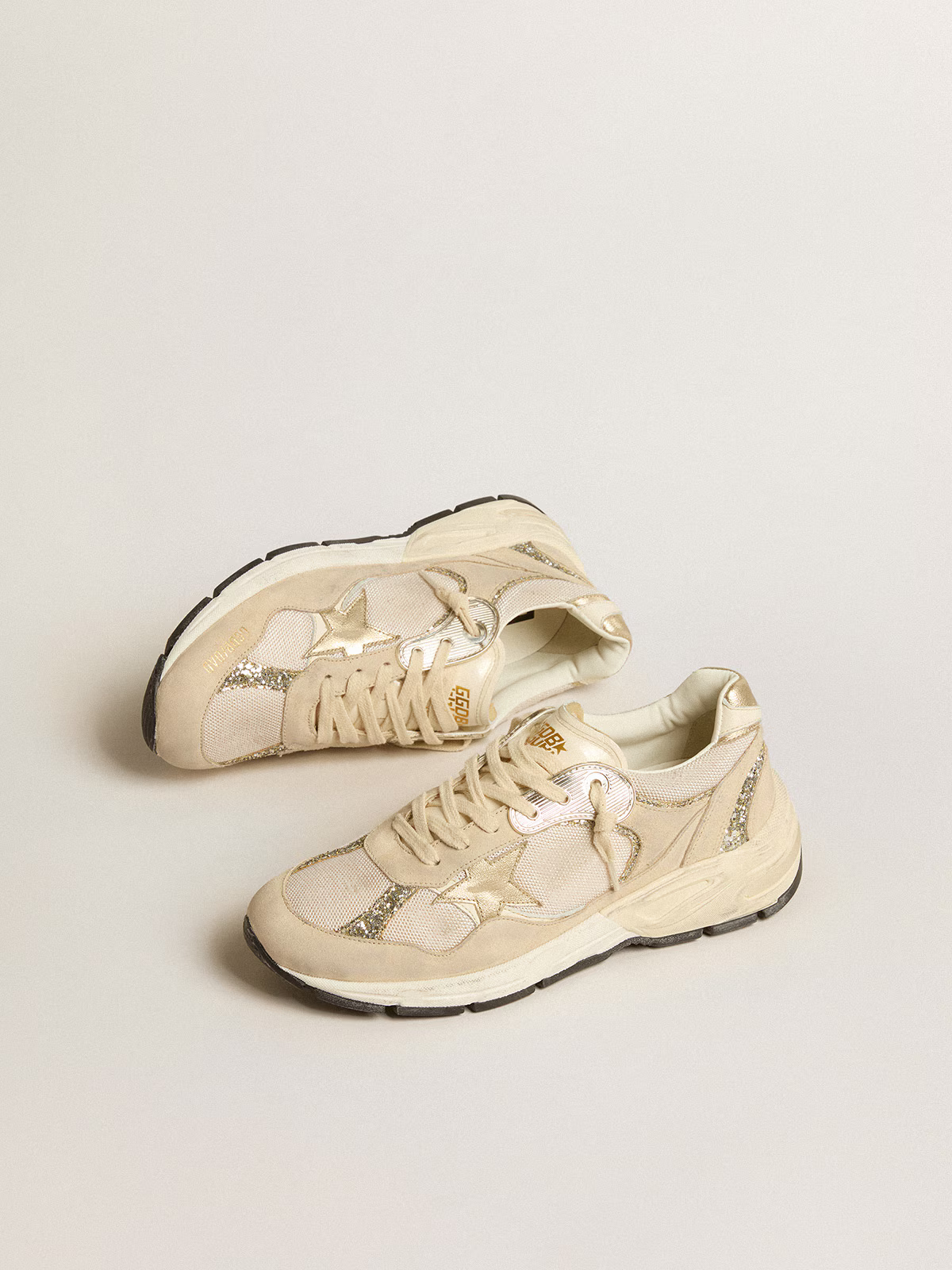 Golden Goose Dad-Star Sneaker Beige Glitter