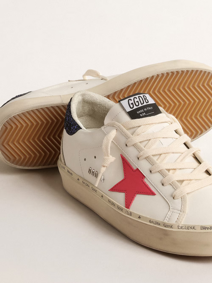 Golden Goose Hi Star Sneaker – Red Star & Glitter Heel