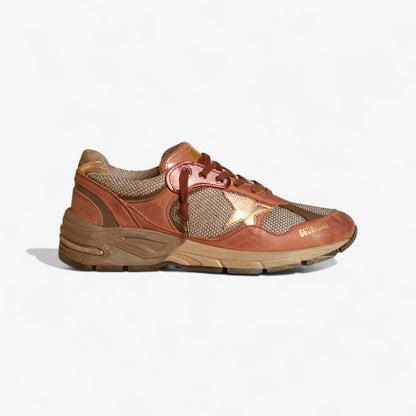 Golden Goose Running Sole Sneaker in Burnt Copper and Metallic Rose