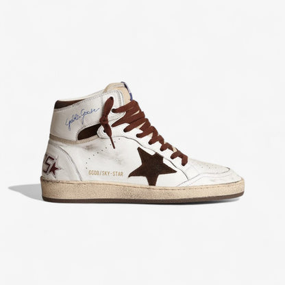 Golden Goose Sky-Star Brown High-Top Sneaker