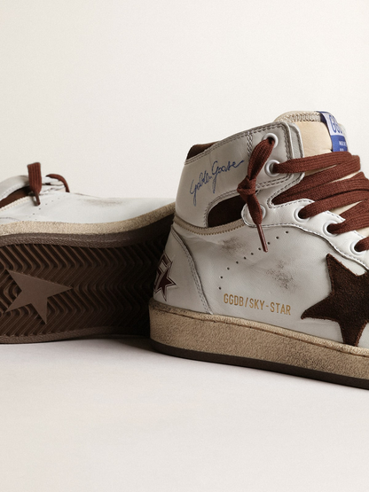 Golden Goose Sky-Star Brown High-Top Sneaker