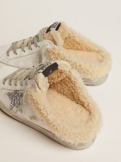 Golden Goose Slide-In Superstar Mule with Shearling