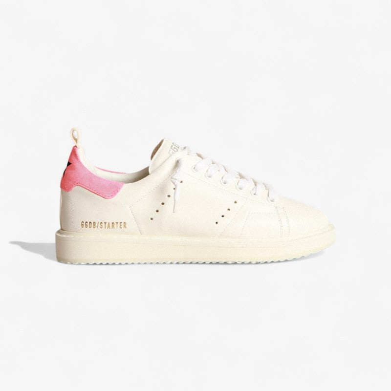 Golden Goose Starter Sneaker – White & Pink Heel Tab