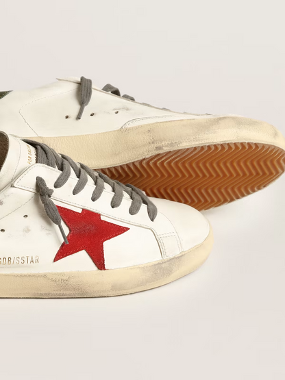 Golden Goose Super-Star White & Red Sneaker