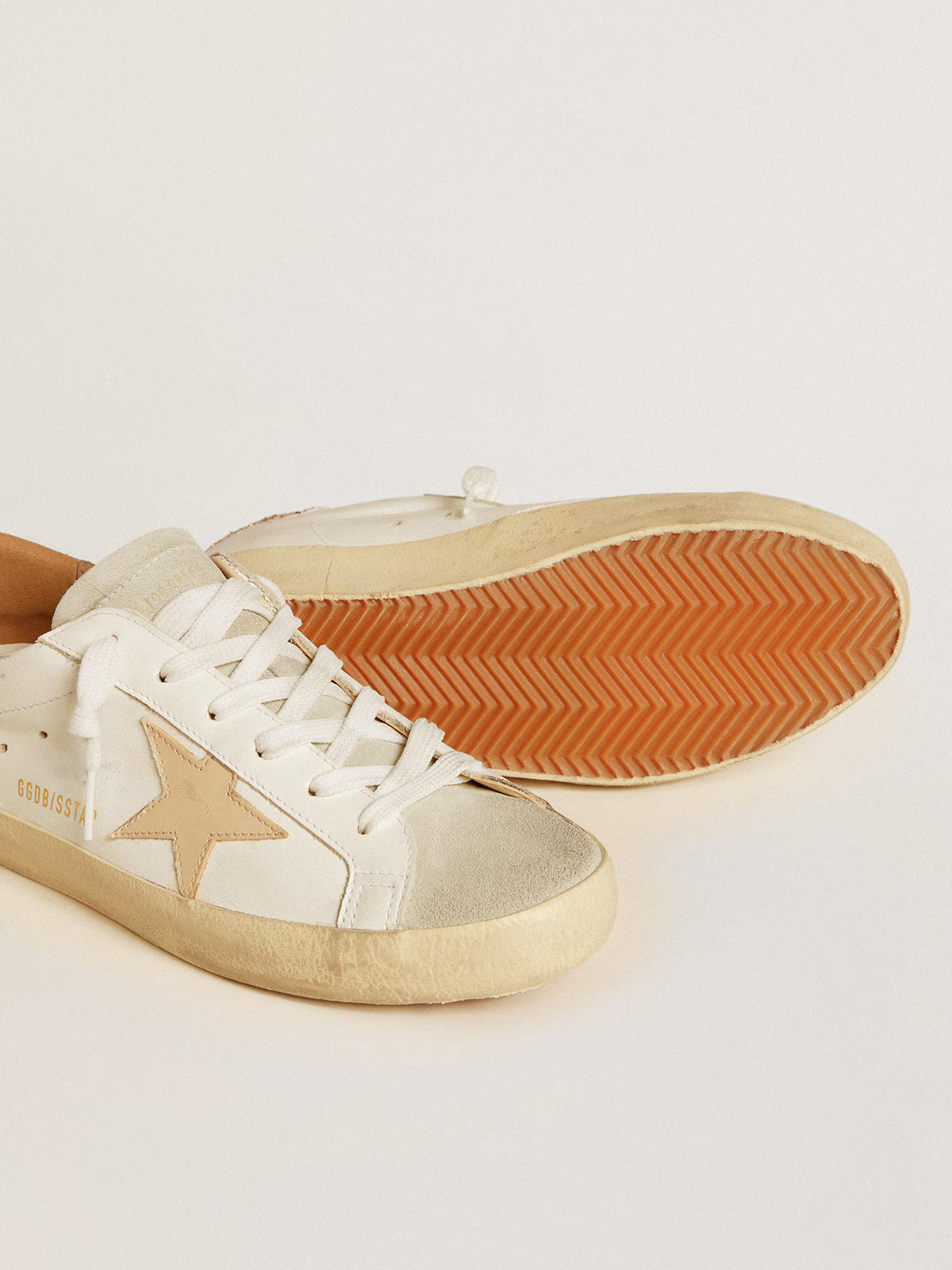 Golden Goose Superstar – White Leather with Pink Glitter Heel