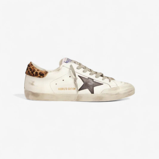 Men’s Lab Limited Edition Super-star Sneakers With Double Tongue And Leopard-print Heel Tab