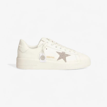 Purestar Sneakers In White Leather With Silver-colored Crystal Star