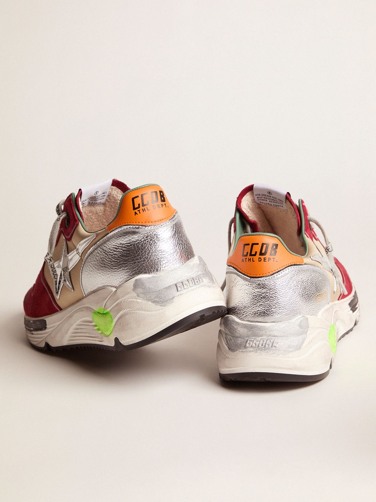 Running Sole Sneakers With 3d Star and Orange Heel Tab
