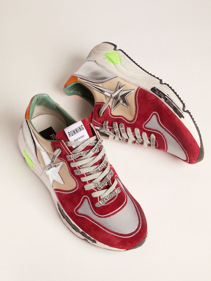 Running Sole Sneakers With 3d Star and Orange Heel Tab