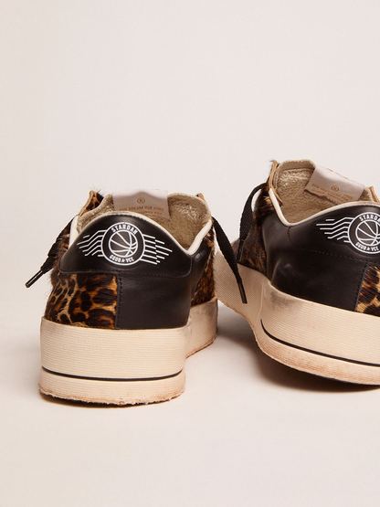 Stardan Sneakers In Leopard-print Pony Skin And Black Star